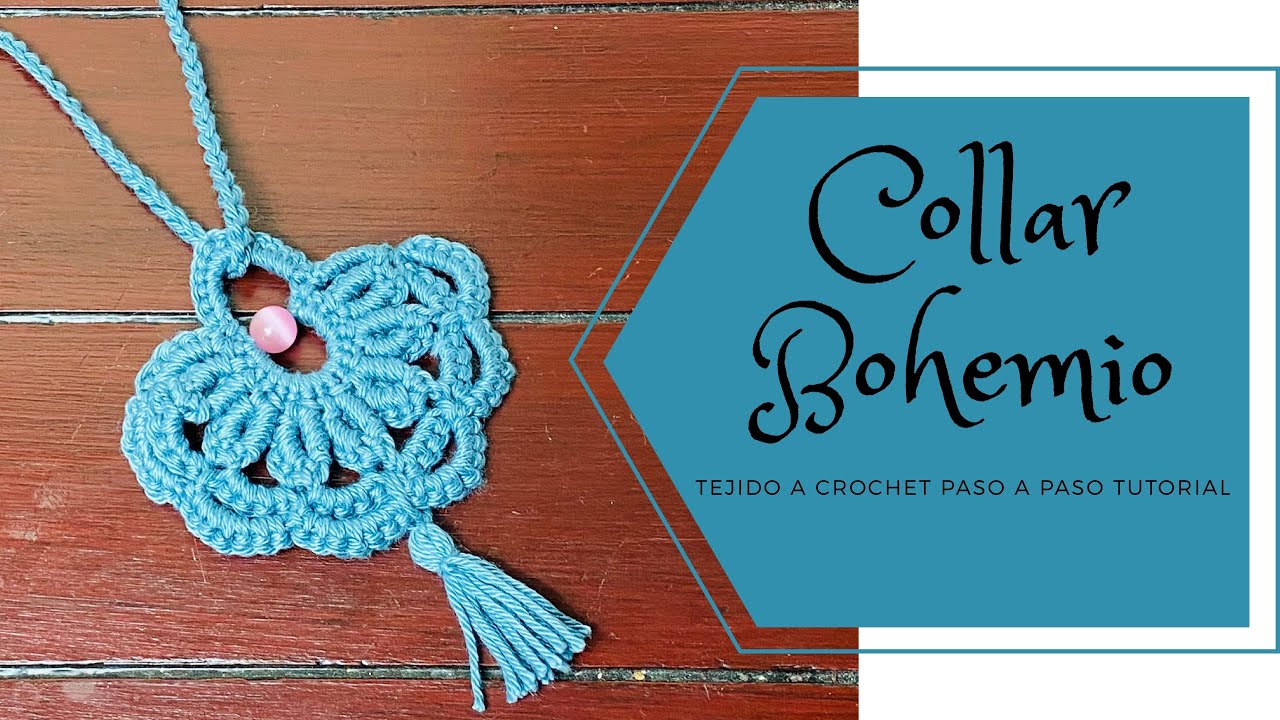 DIY Tejer COLLAR BOHEMIO a crochet o ganchillo con Borla Fácil y Rápido Tutorial