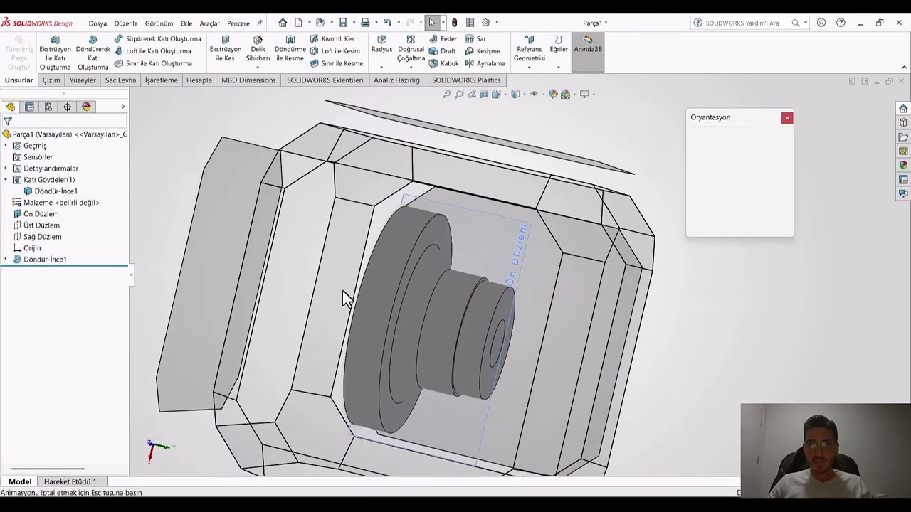 SolidWorks Revolve Komutu | Dönel Parça Tasarımı (Adım Adım 3D Modelleme)