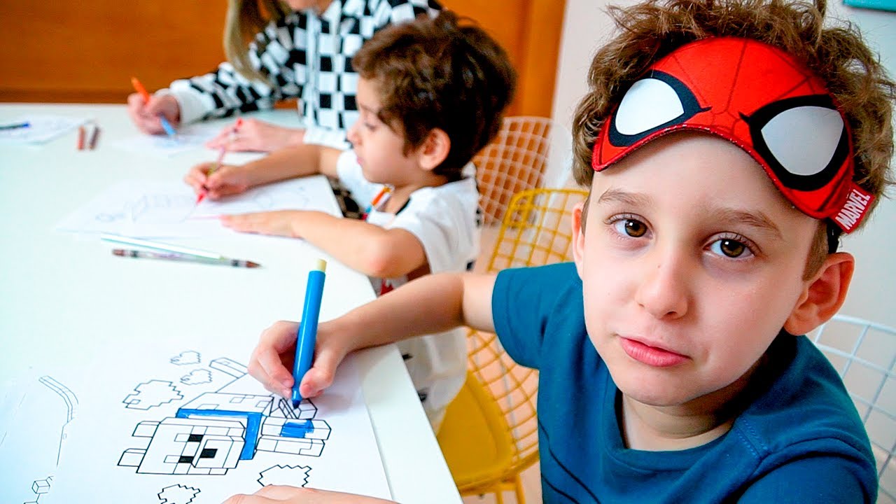Colorindo com 3 Cores os Desenhos do Minecraft e Unicórnio - Paulinho e Toquinho