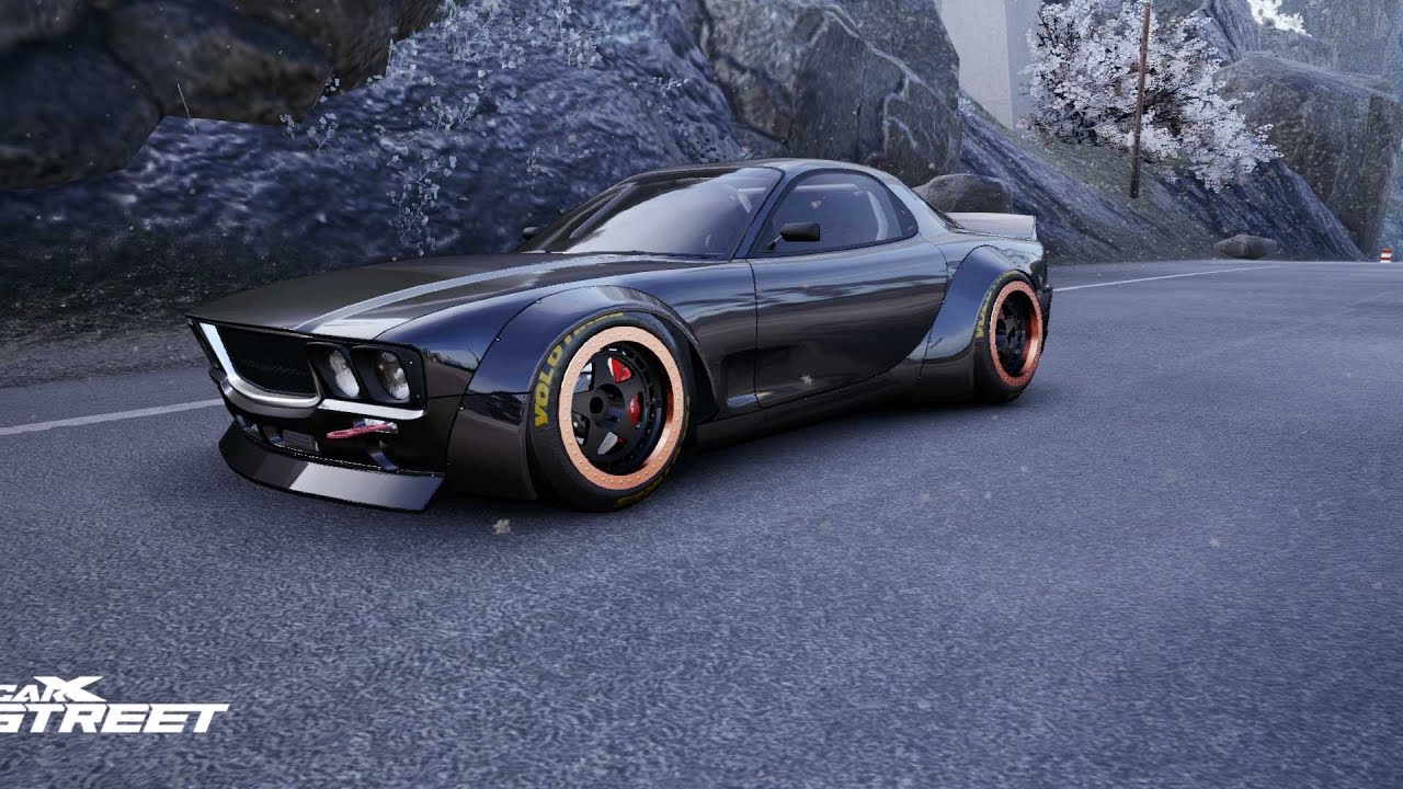 Black Dahlia RX-7 on CarX Street Mobile! CS+ RB25 SWAPPED!!