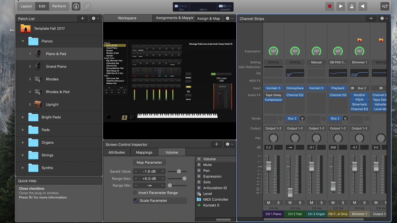 Adding An Instrument Channel in MainStage