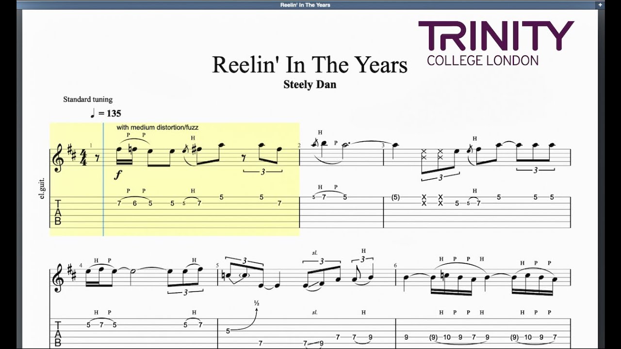 Reelin' In The Years Trinity Grade 8 Guitar