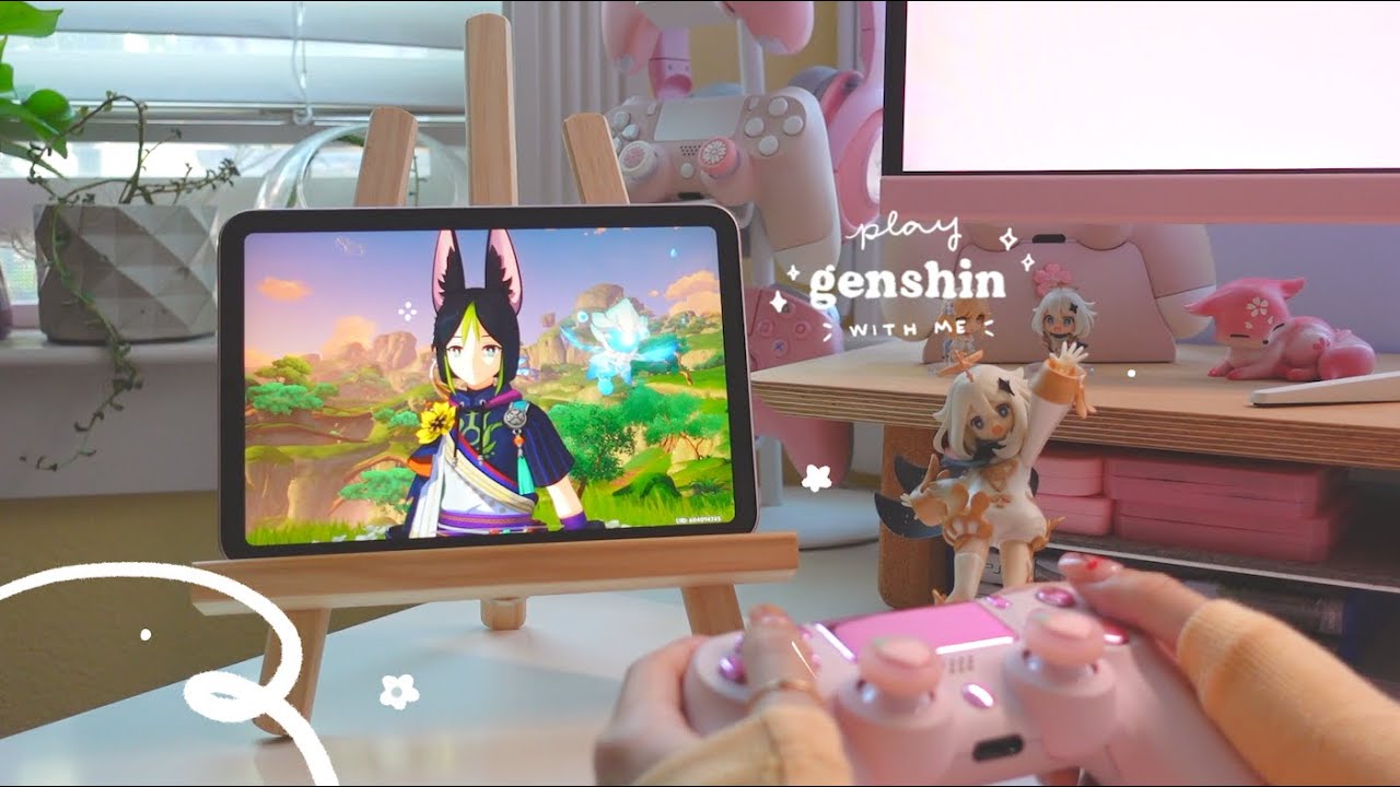 🌱 playing genshin on a comfy late afternoon | 1hr of gameplay ambience (jp dub, ipad mini) ✩