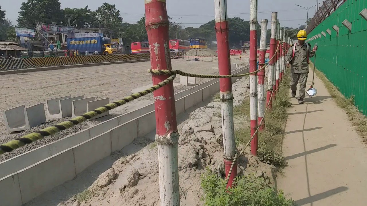 ব্রীজের  ড্রেননির্মাণ কজের অগ্রগতি ।meghna bridge road construction.