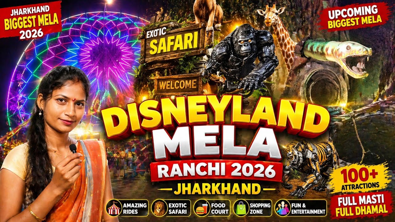 Disneyland Mela Ranchi 2026 🎡 | Jharkhand Biggest Mela | Exotic Safari, Rides, Food & Full Masti 🙏