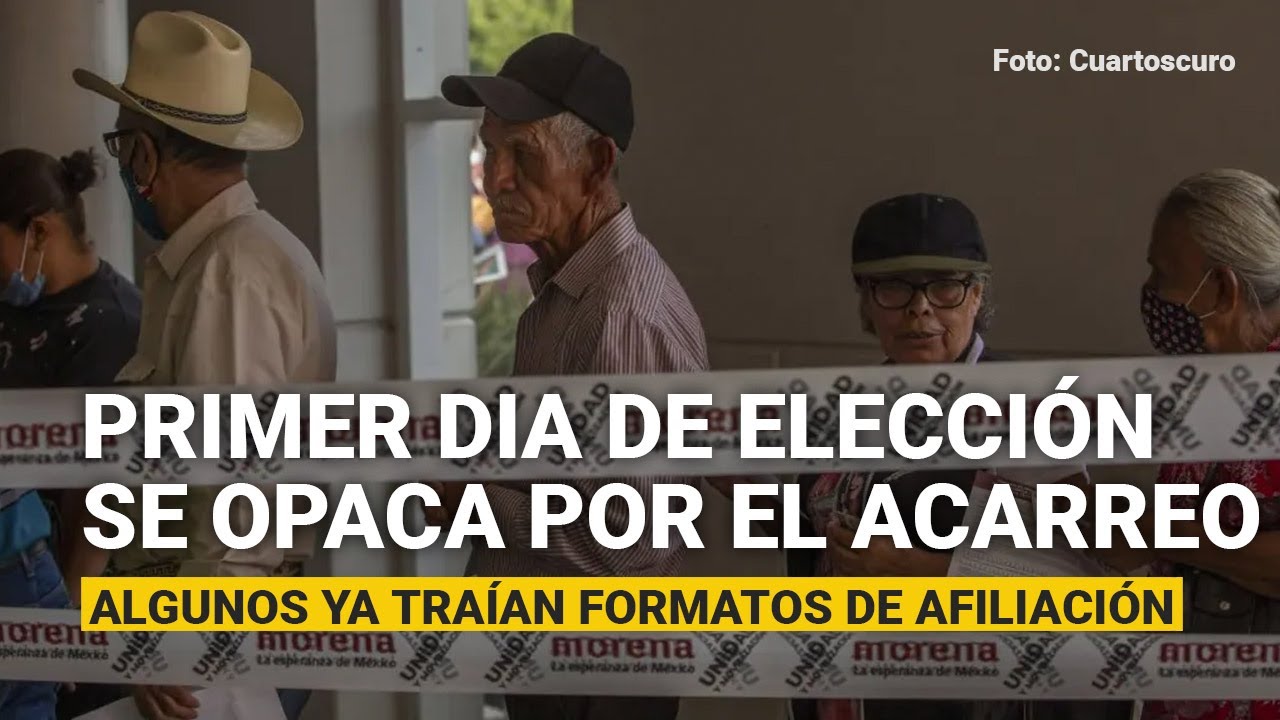 El primer día de la jornada electoral de Morena se opaca por el acarreo | CRÓNICA