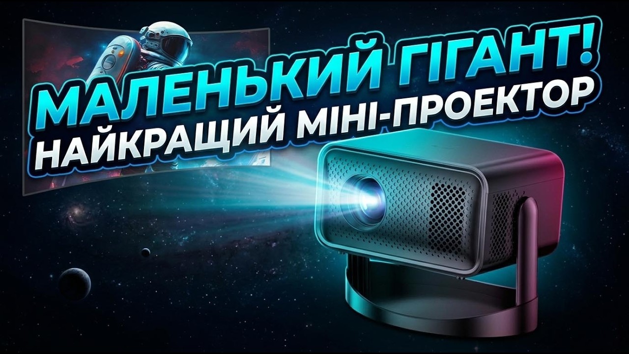 Проектор для фільмів міні домашній кінотеатр портативний, Android 13 чорний (0293-0001)