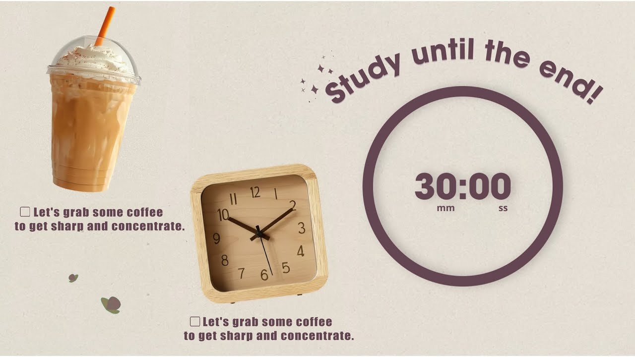 ⏰ Study Until The End! | Coffee Shop Ambience 🎵 | 30/10 Timer | Deep Focus Lofi | Study with Keith