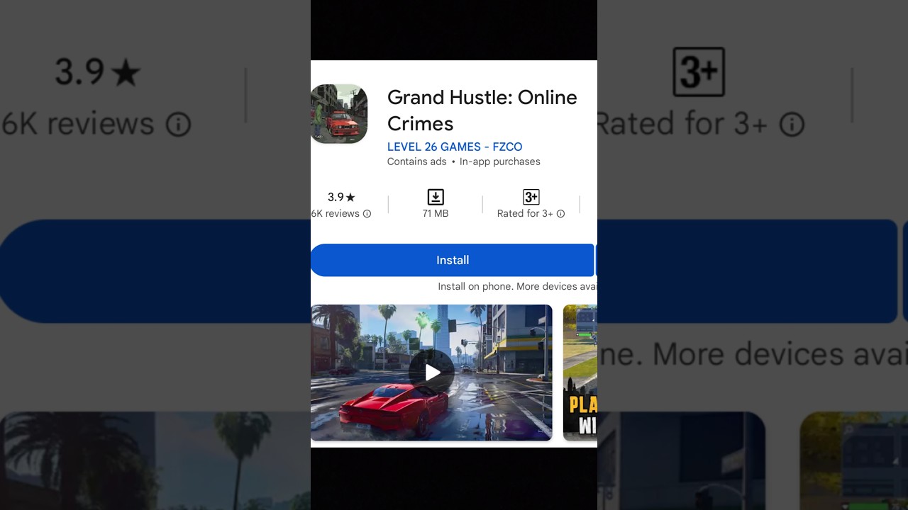 Top 5 Copy Games like GTA V for Android #shorts #ytshorts #games
