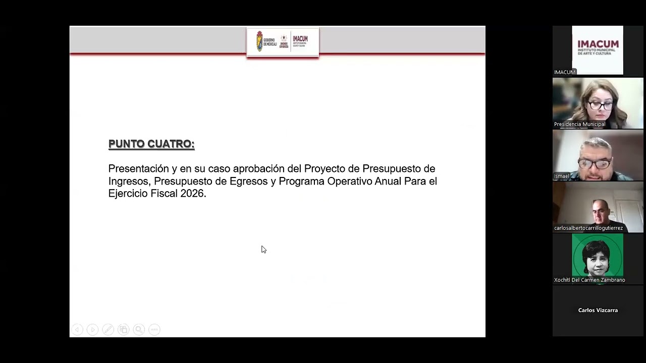 QUINTA SESION ORDINARIA JUNTA DE GOBIERNO IMACUM 18 DE DICIEMBRE DE 2025