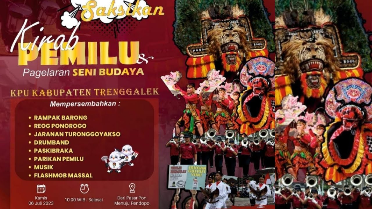 LIVE STREAMING KIRAB PEMILU,KPU DI ALUN-ALUN TRENGGALEK hari ini