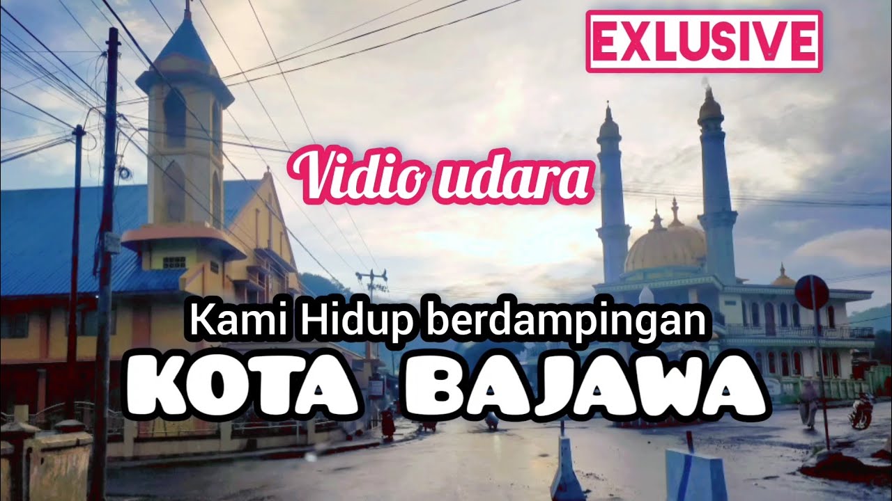 Vidio Udara Kota Bajawa (Ngada) MESJID DAN GEREJA BERHADAPAN dalam Damai