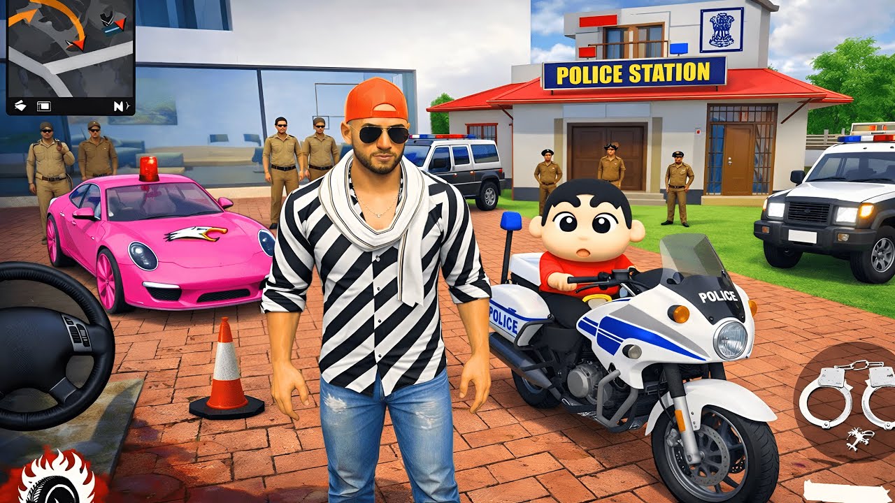 Franklin & Shinchan Convert House into Police Station 🚨💥😱 Indian Theft Auto Simulator 🥳