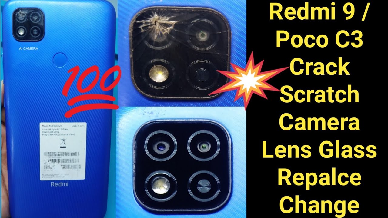 Redmi 9 Camera Glass Lens Replacement Change/How To Replace Poco C3 Broken Camera Lens Glass