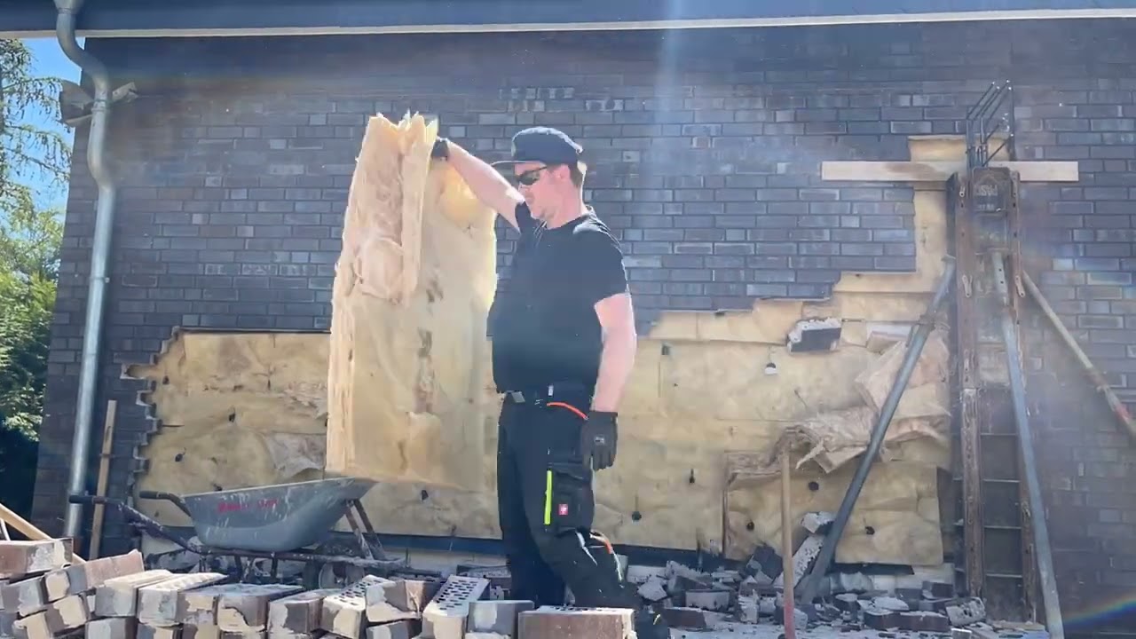 Verblender / Klinker entfernen mit Bohrhammer und Vorschlaghammer
