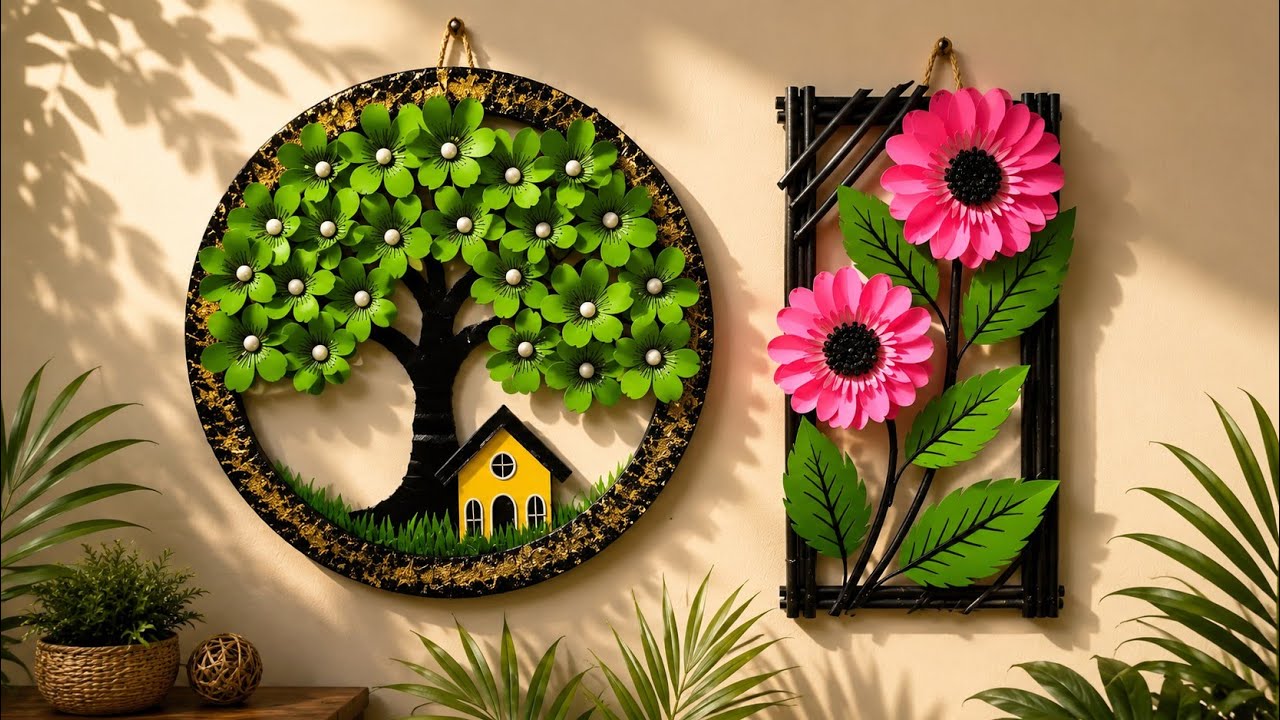 Quick and easy paper wall hanging ideas | Easy Paper craft Home decoration | Paper flower wall decor