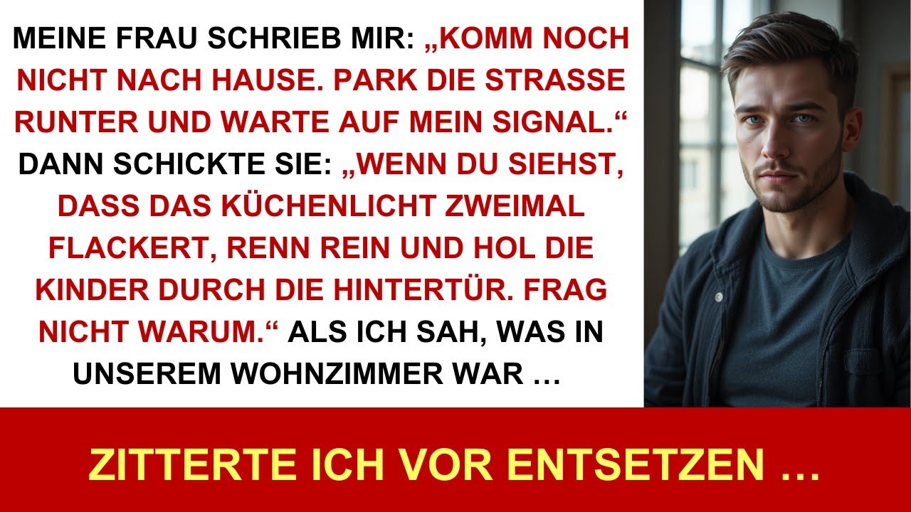 Meine Frau: „Kinder schnappen und los, wenn ich signalisiere.“ Ich sah durchs Fenster und erstarrte.