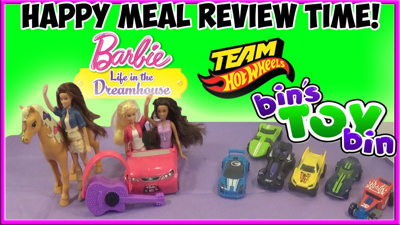 Barbie & Team Hot Wheels (2015) FULL SET Happy Meal Review Time + SHOUT OUTS! by Bin's Toy Bin