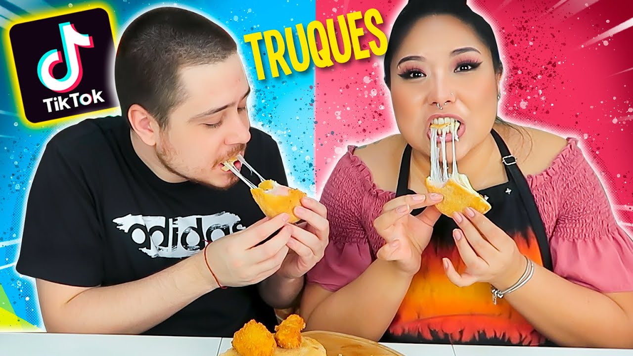 TESTANDO TRUQUES DE COMIDA DO TIK TOK! FOOD HACKS VIRAIS! | Jeru e Cheru