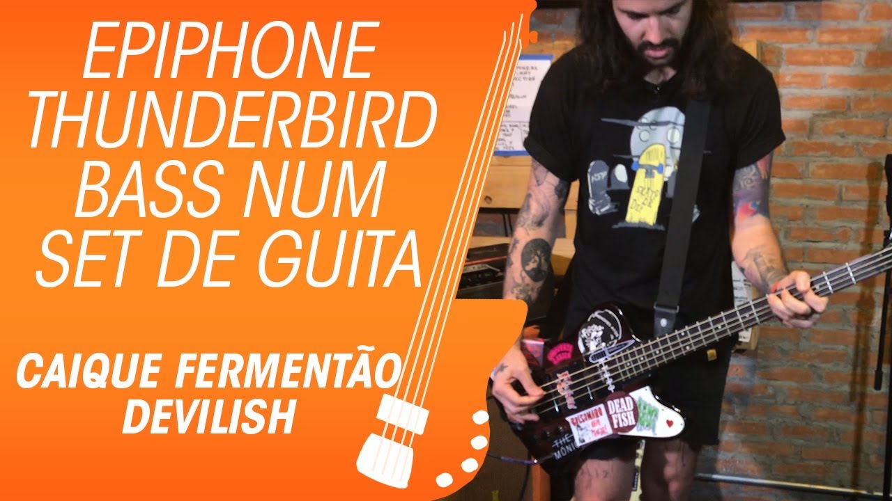 Epiphone Thunderbird Bass ligado num set e amp de guitarra | Devilish