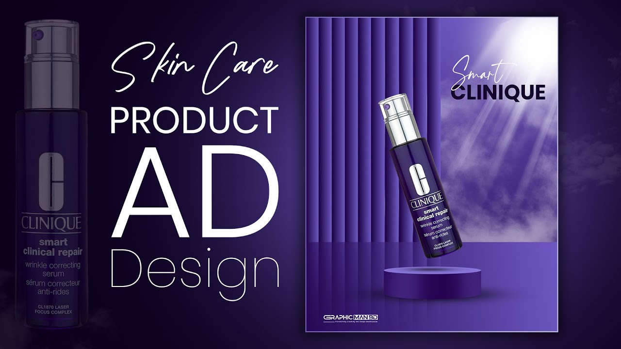 Smart Beauty Ad Design Tutorial | Clinique Product Poster in Photoshop | Social Media Ad Design