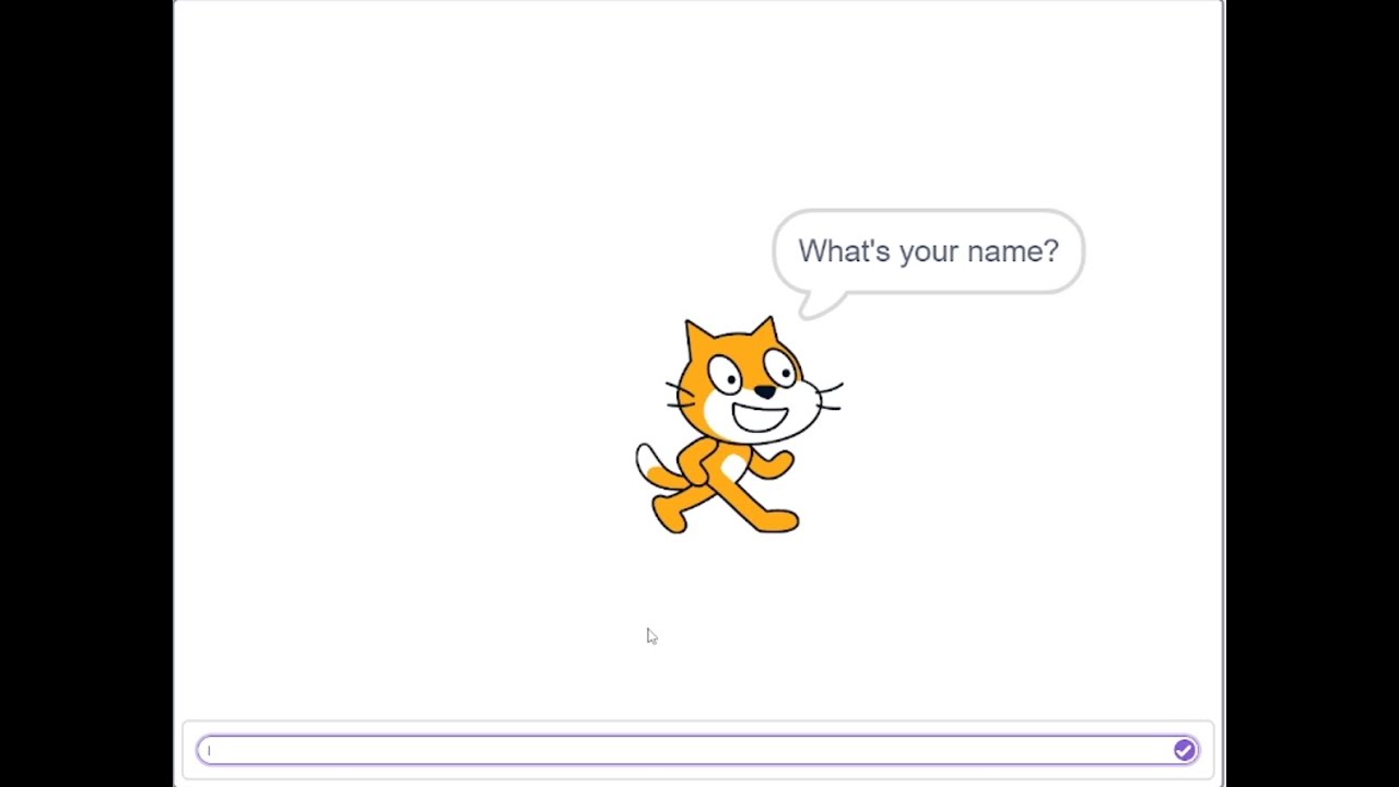 Make a scratch sprite know your name.
