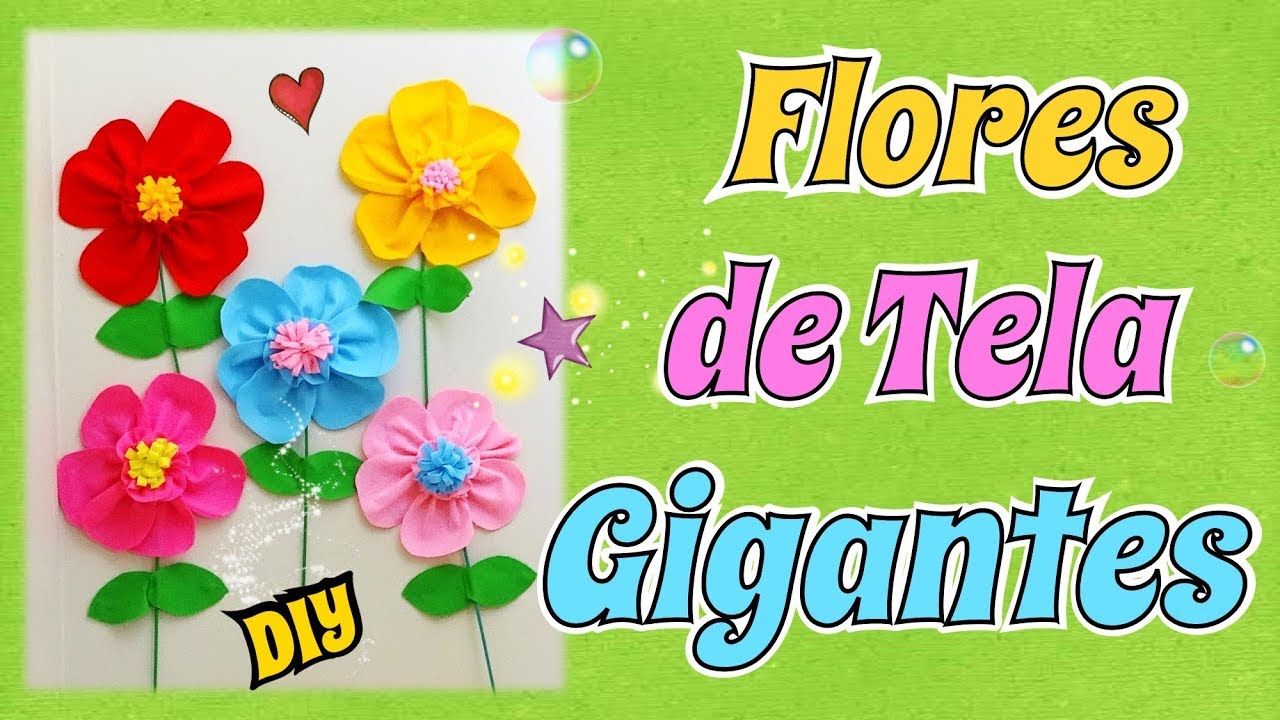 Como hacer Flores de Tela Gigantes faciles DIY Tutorial facil Manualidades