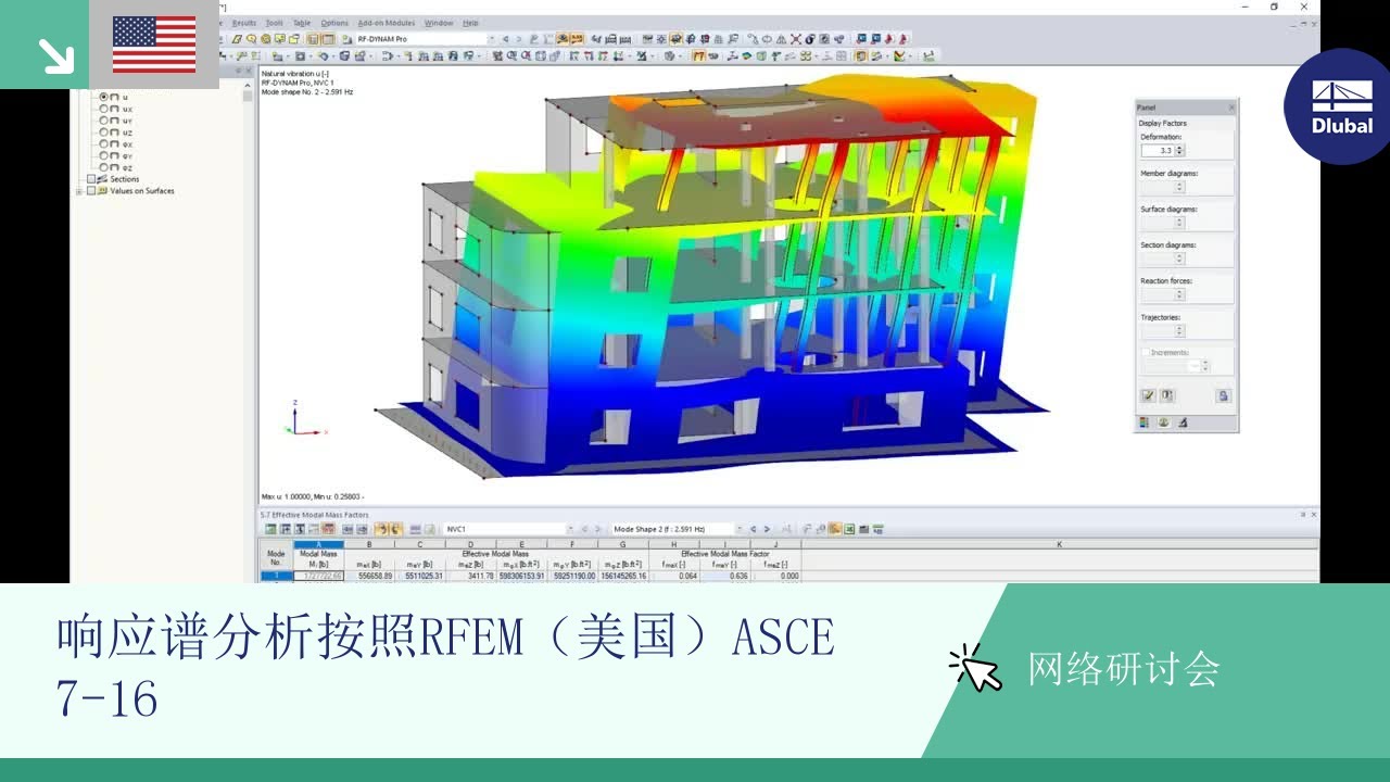 [EN] 网络研讨会： 响应谱分析按照RFEM（美国）ASCE 7-16