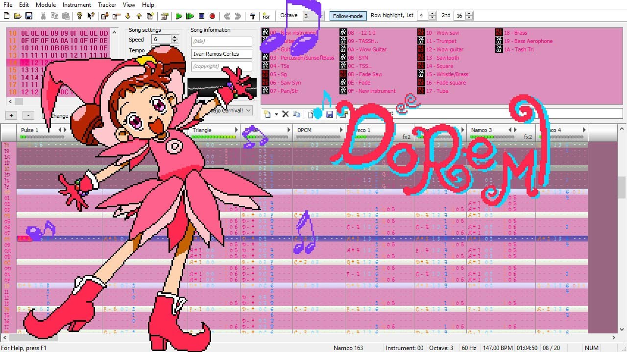 Ojamajo Doremi - Carnival!! en 8-bits (Famitracker 163)