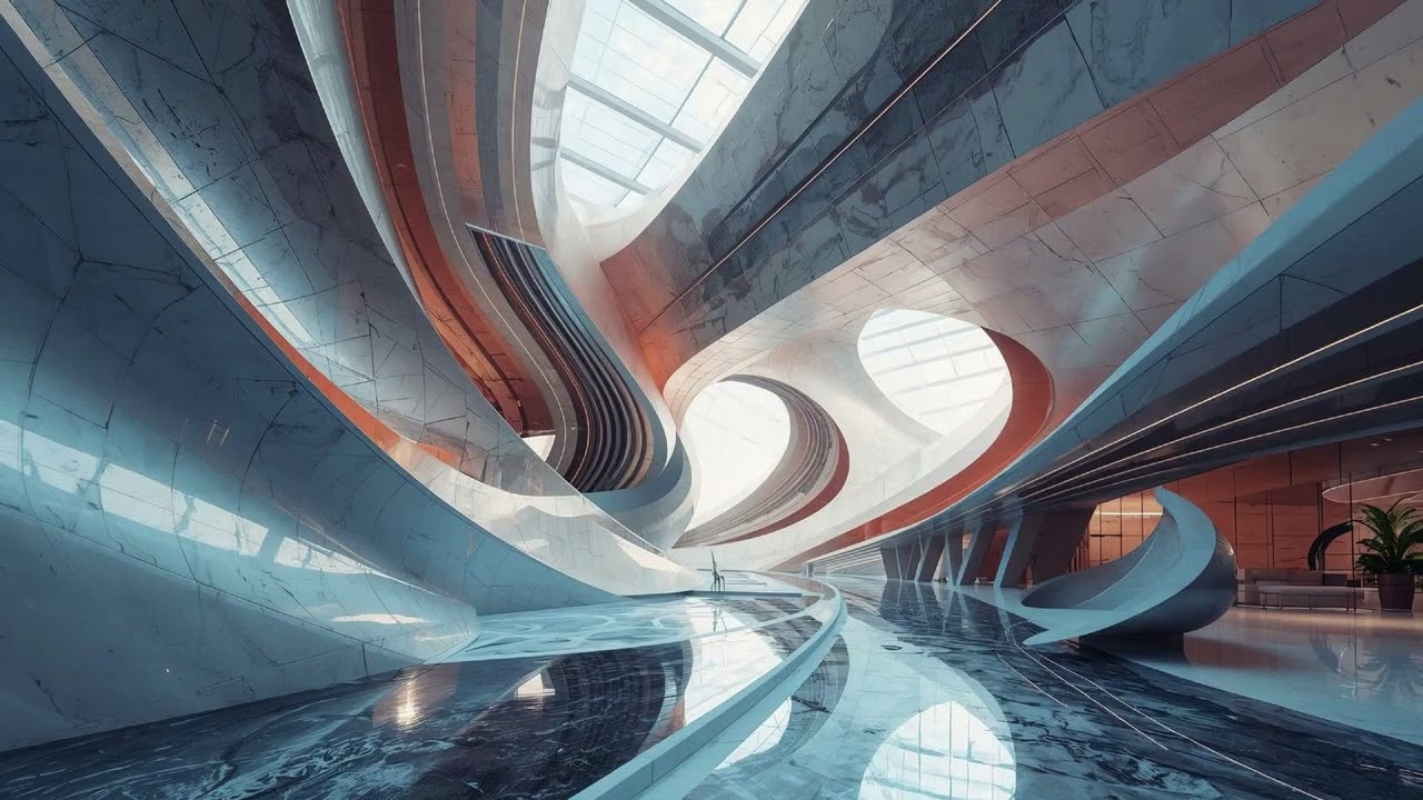 You’re Not Supposed to Be Here - Futuristic Interior in Silence - 1 Hour TV Wallpaper