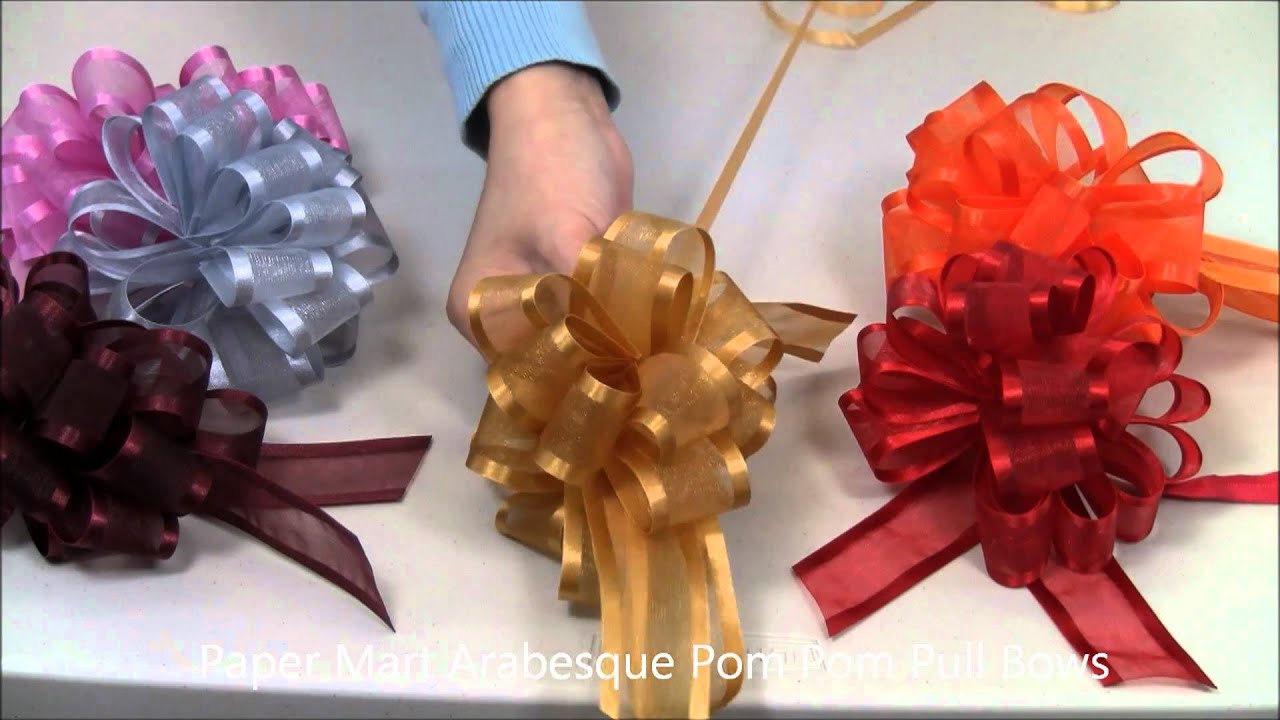 Arabesque Pom Pom Pull-Bows from Paper Mart