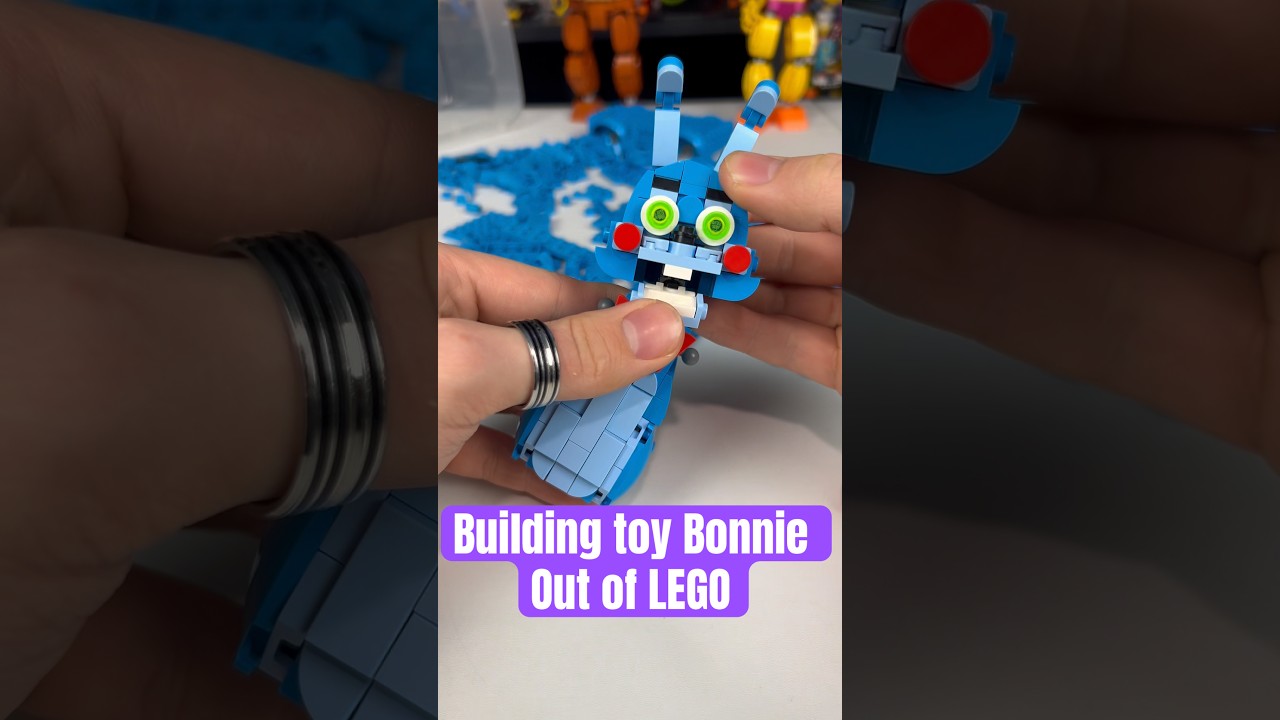 I built Toy Bonnie From Fanf out of LEGO! #LEGO #FNAF