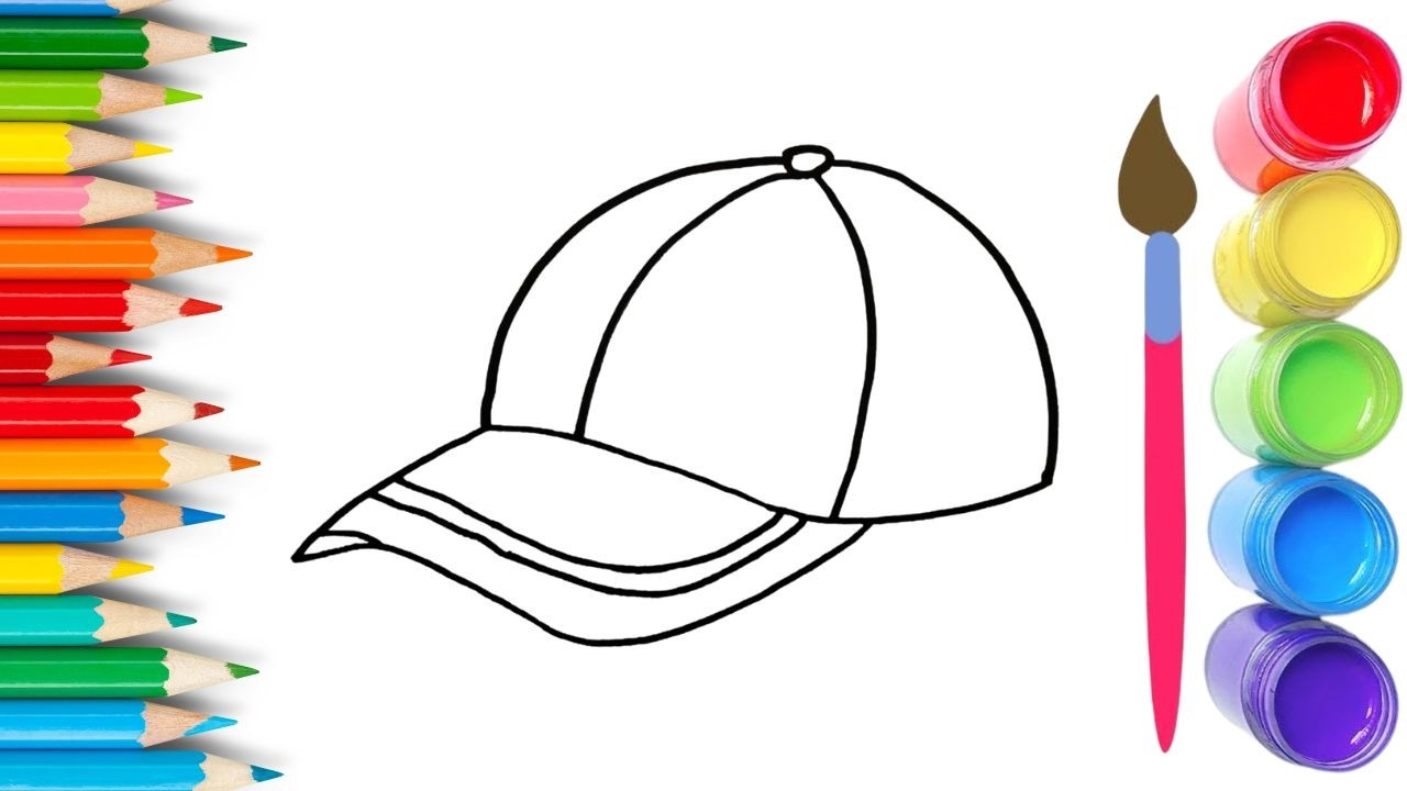 How To Draw cute Hat Drawing, Painting & Coloring For Kids and Toddlers_🌈🎨