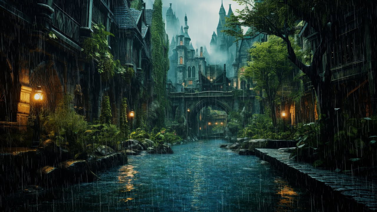 Sounds Of Rain And Thunder For Sleep - Rain Sounds For Relaxing in Night Castle