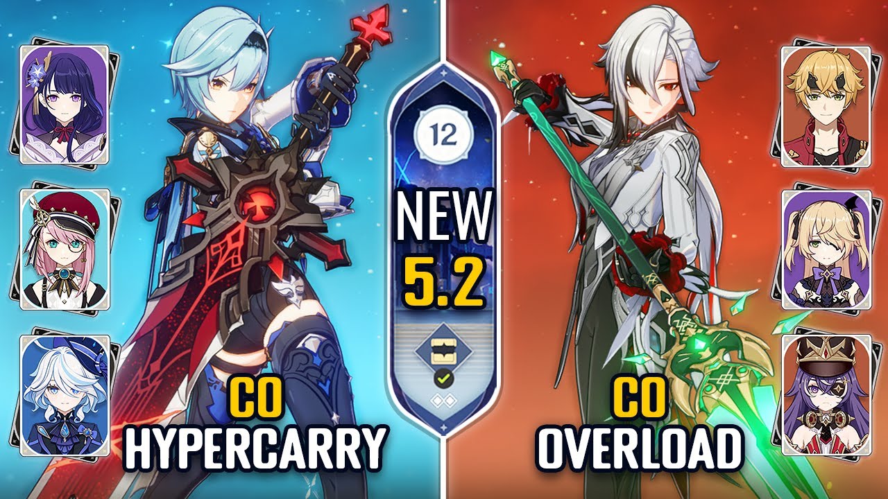 C0 Eula Hypercarry & C0 Arlecchino Overload Team Spiral Abyss 5.2 Genshin Impact