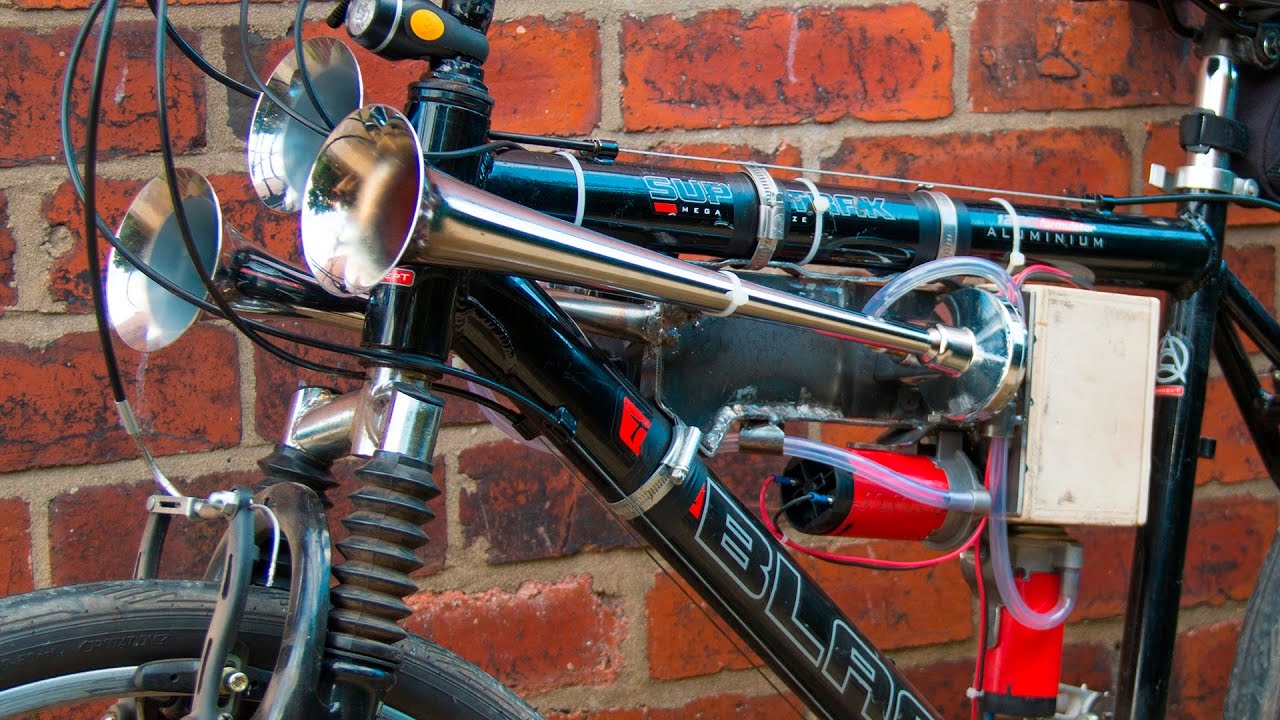 Homemade 153db super loud bicycle air horn