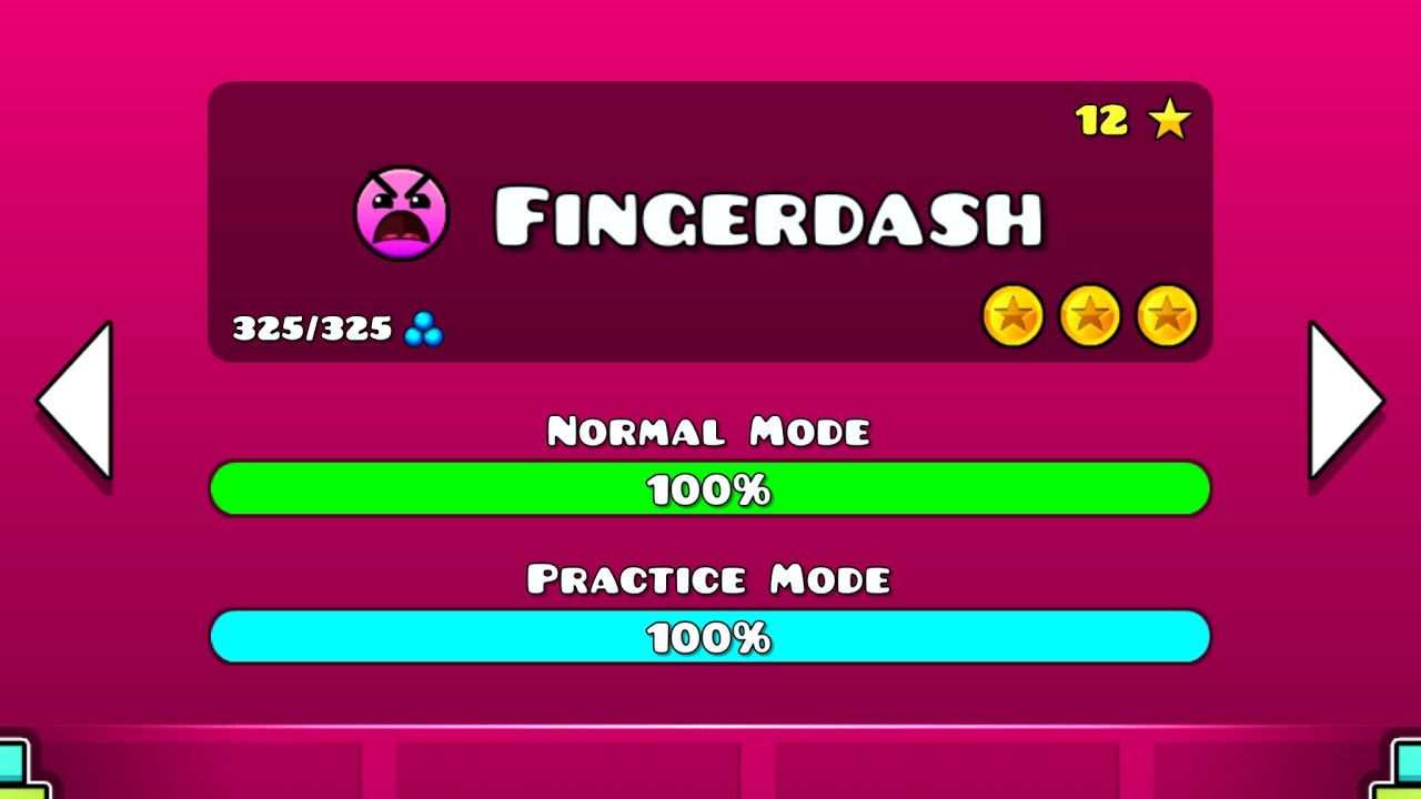 Geometry Dash Walkthrough - Level 21 (Fingerdash) [ALL COINS]