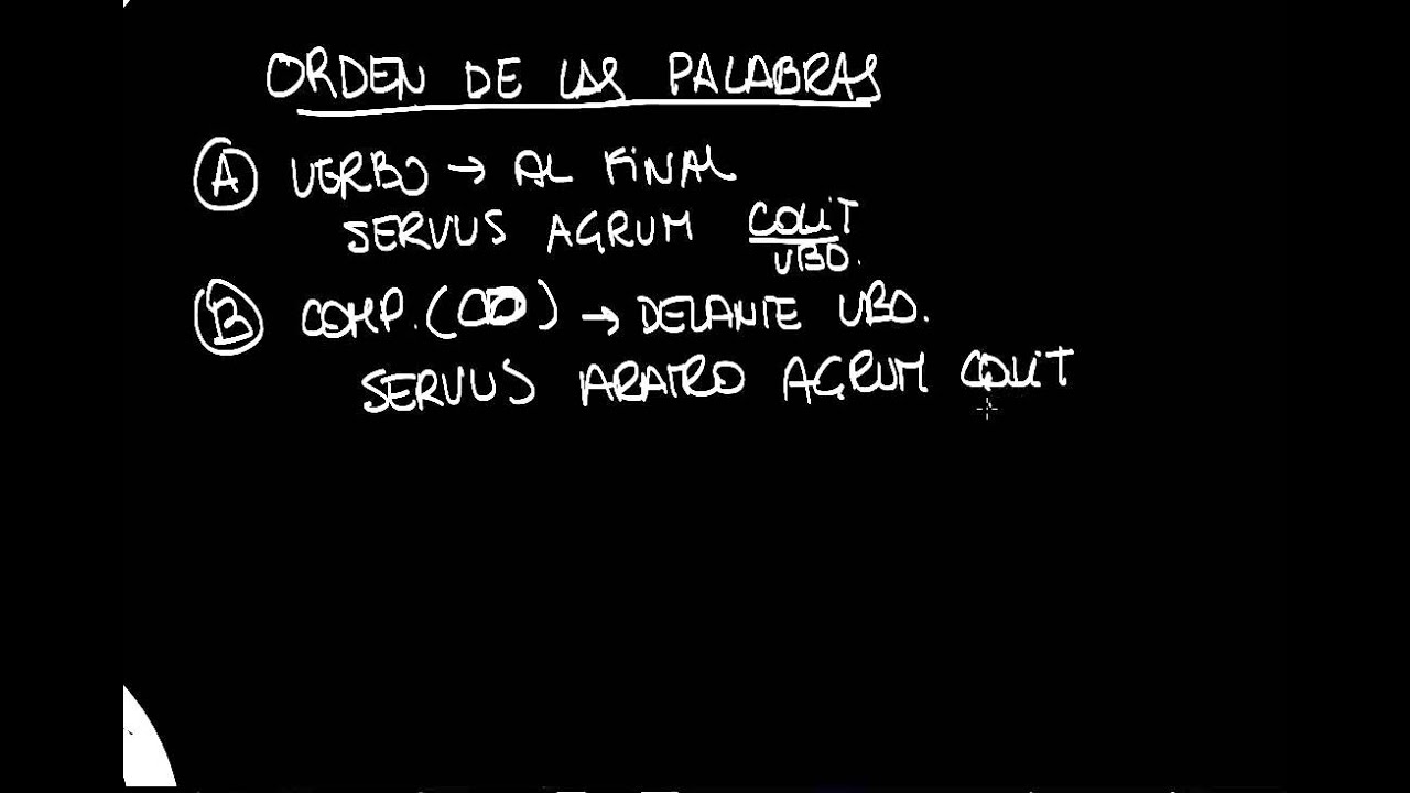 Orden de las palabras en una oración en latín