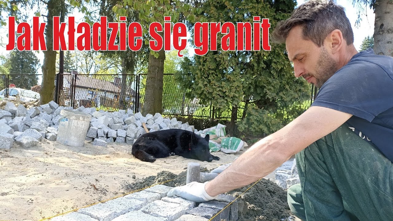 Jak powstawał granitowy podjazd z rondem