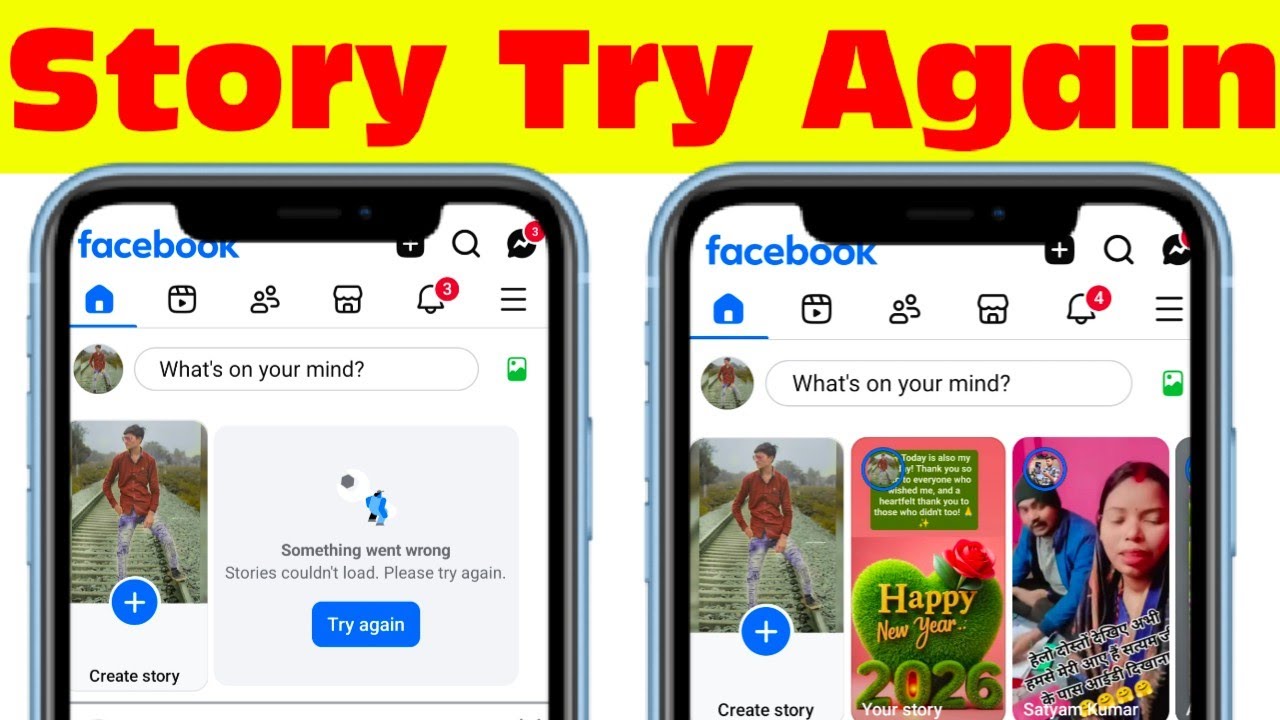 Stories couldn't load. Please try again |  Something went wrong problem solved Facebook story