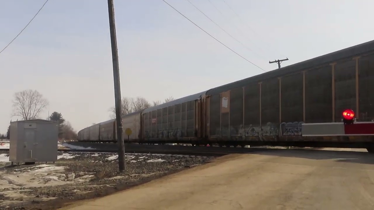 CSX mix freight train going through Sterling, Ohio on February 14, 2026