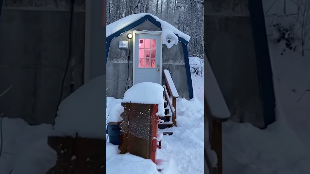 Checking the Alaskan greenhouse at almost -30F