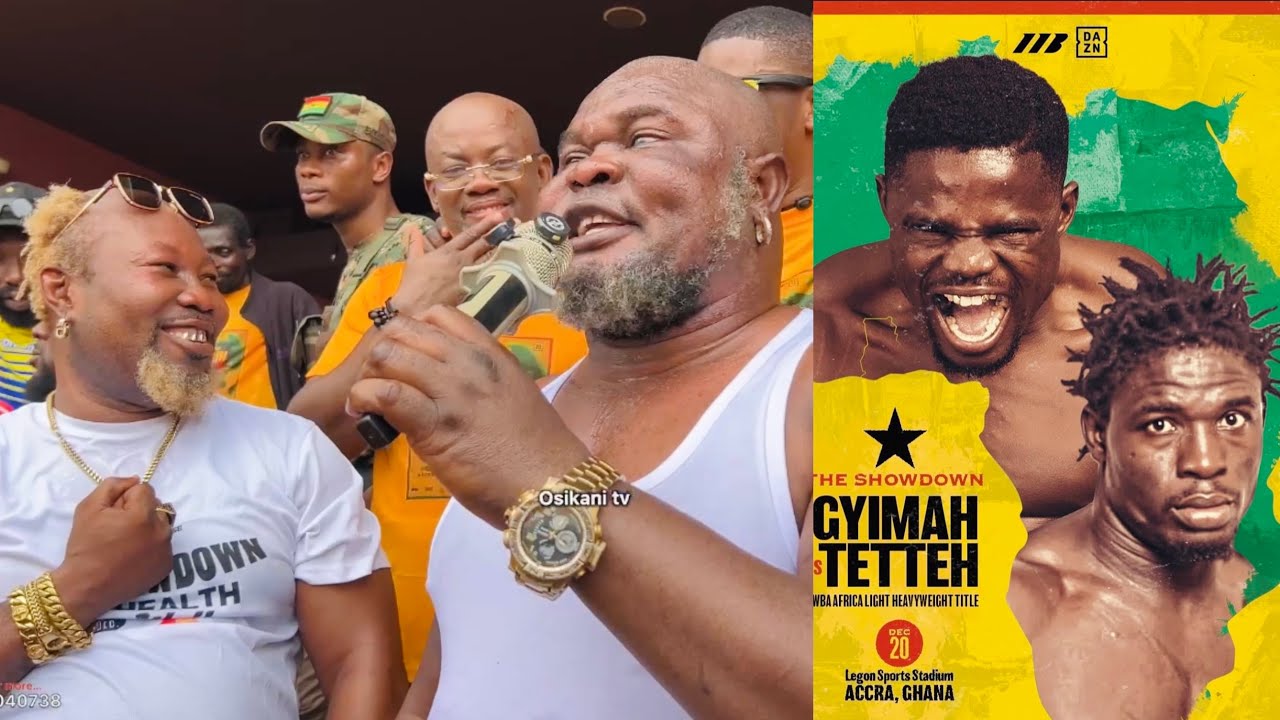 BOXING NIGHT SHOWDOWN: Bukom Banku, Sharaf Mahama, Ayiyey Powers joined heated walk 🥊😍