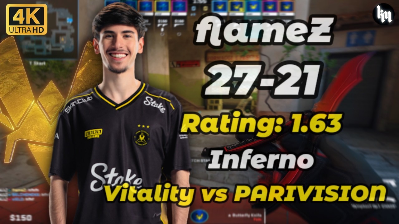 flameZ (27-21) Vitality vs PARIVISION (Inferno) PGL Cluj-Napoca 2026 #cs2 #vitality  #flameZ