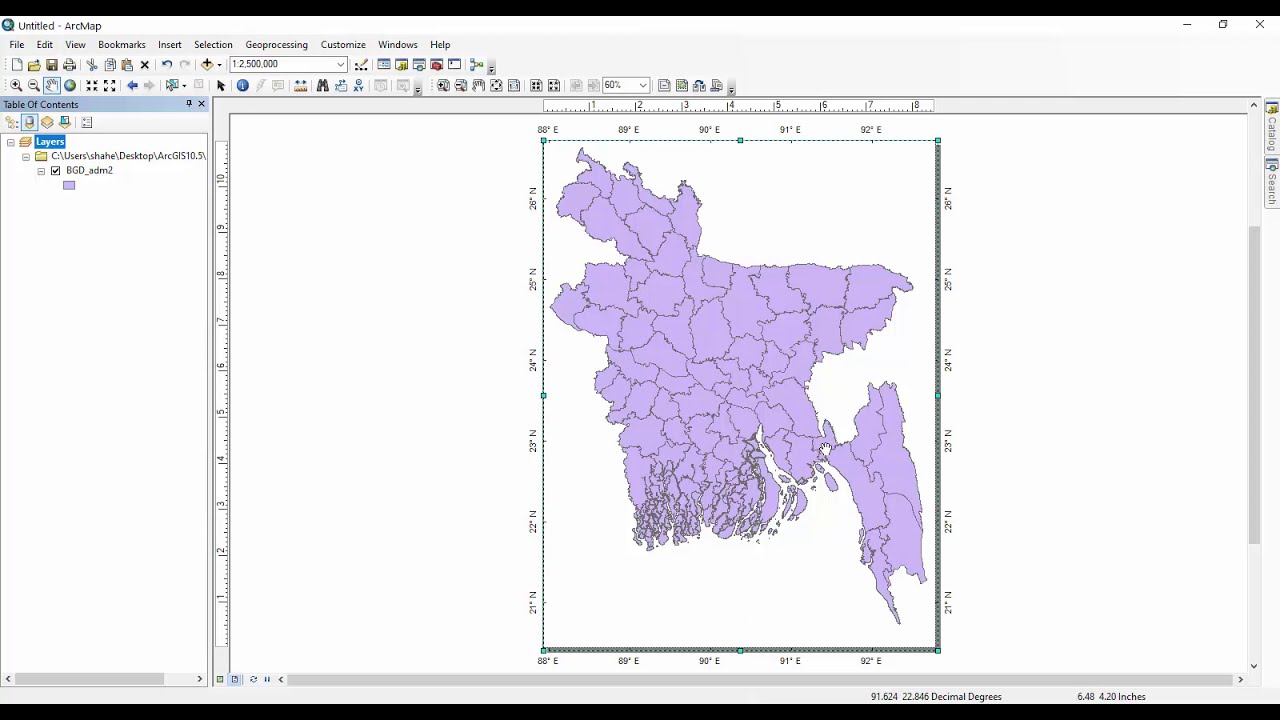 Как добавить сетку в ArcMap || Введение координат широты и долготы в ArcGIS || Координаты широты ...