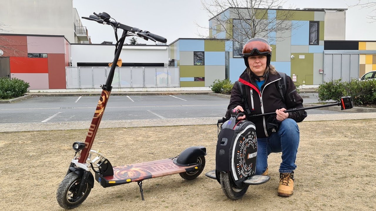 3 eme balade en gyroroue  Inmotion V10f  et en trottinette électrique speedtrott st16gx