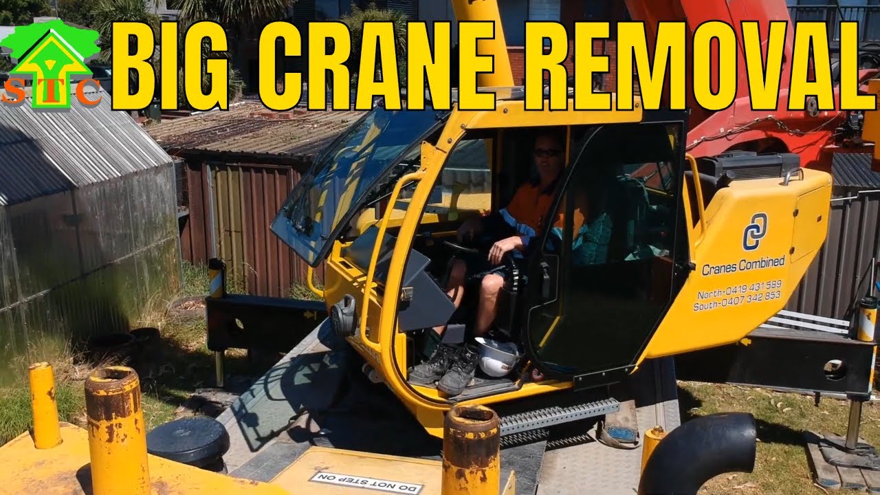 Tree removal using Crane (STC Tree Services Tasmania, Australia)