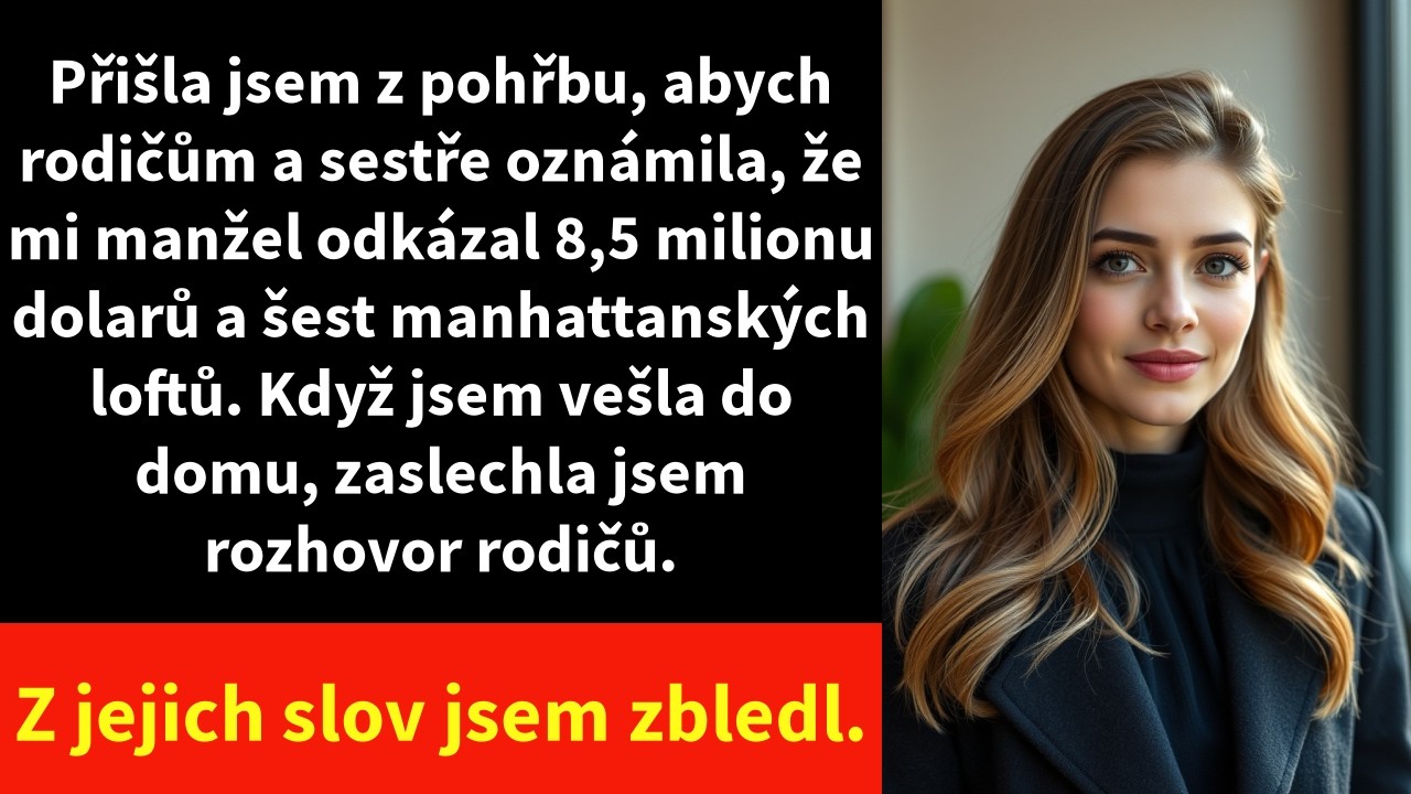 Přišla jsem z pohřbu, abych rodičům a sestře oznámila, že mi manžel odkázal 8,5 milionu dolarů