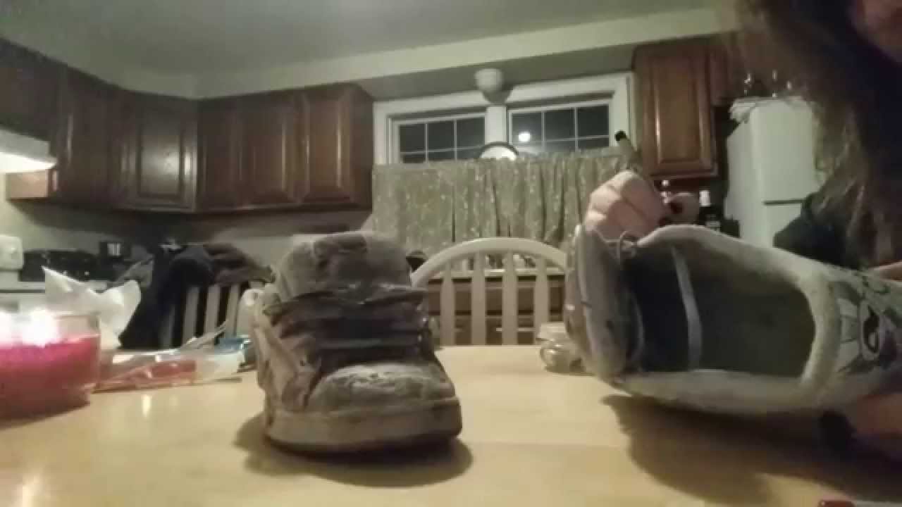 Trashed/Worn Adio Sneakers Doodled and Play by Girl