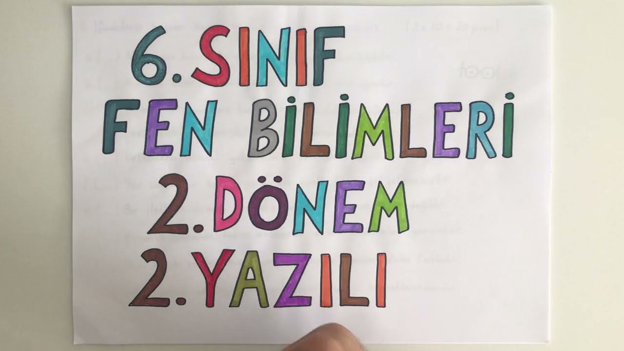 6. Sınıf Fen Bilimleri 2. Dönem 2. Yazılı